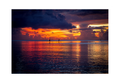 The 12x8 Tumon Bay Sunset fine art print, shown with an elegant white border and ready for framing.