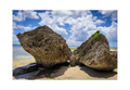 The 12x8 Gun Beach Rocks fine art print, shown with an elegant white border and ready for framing.