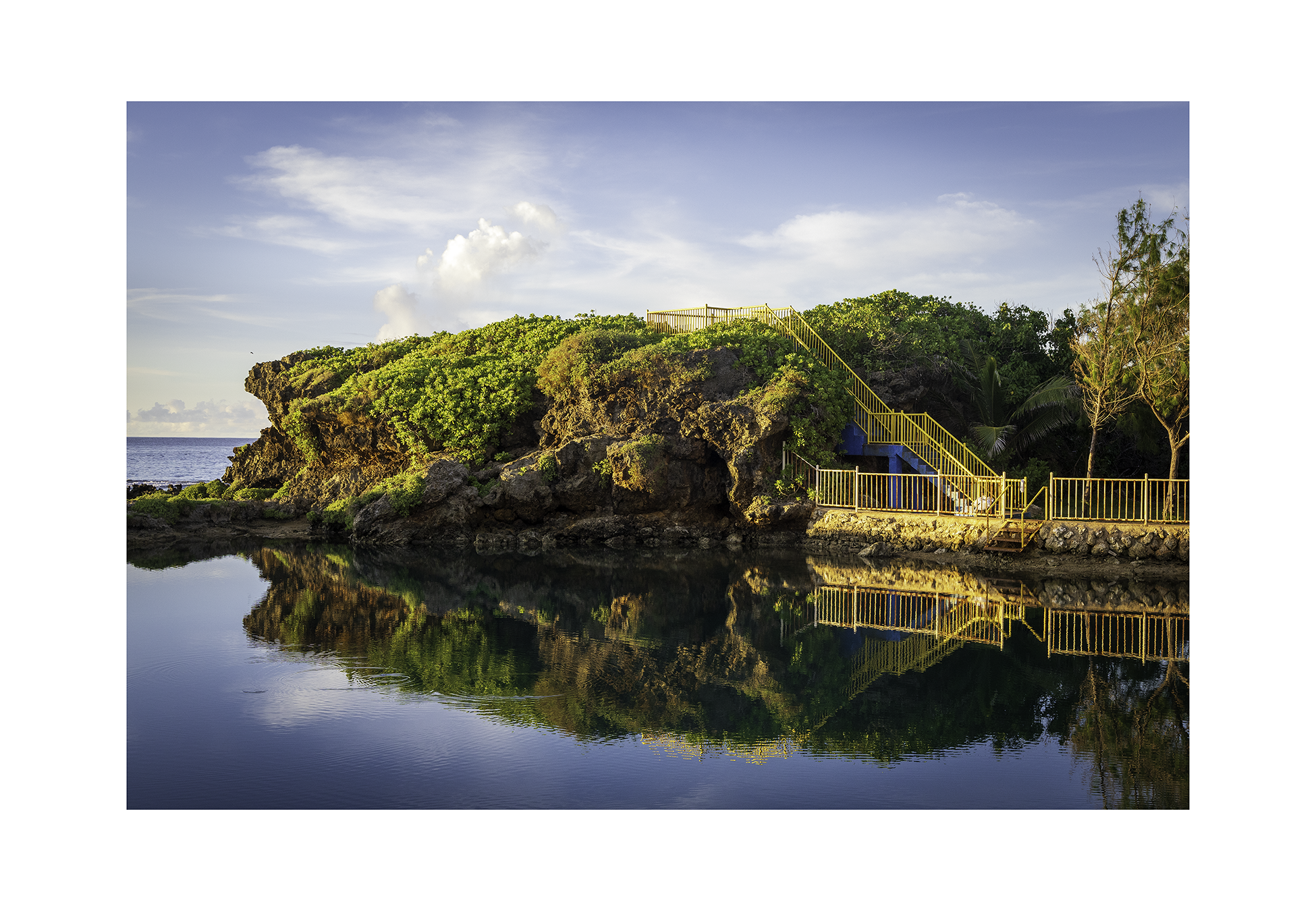 The 8x12 Inalåjan Natural Pools fine art print, shown with an elegant white border and ready for framing.